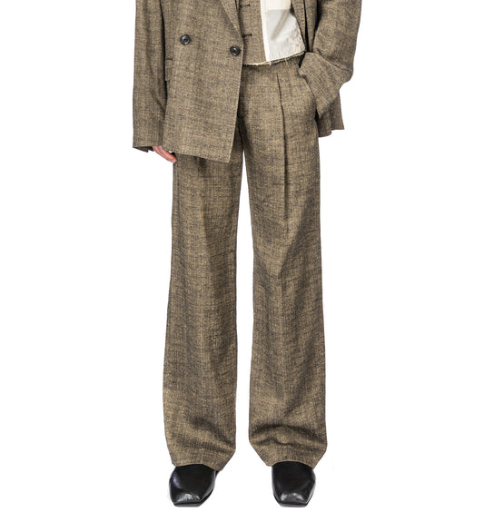 SLACK TROUSER DEEP HUSK SOFT GRAIN WEAVE