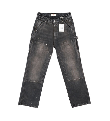 WIDE LEG DOUBLE KNEE VINTAGE BLACK