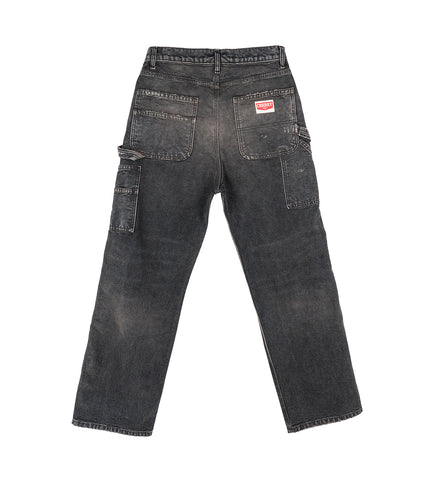 WIDE LEG DOUBLE KNEE VINTAGE BLACK
