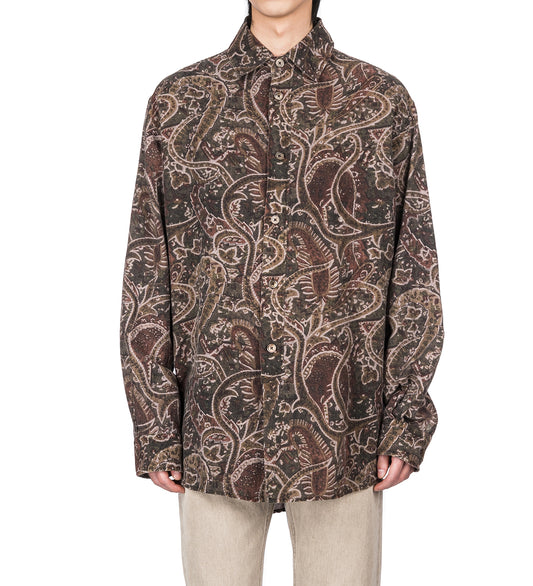 VAST SHIRT OVERDYED SNAKE PAISLEY PRINT