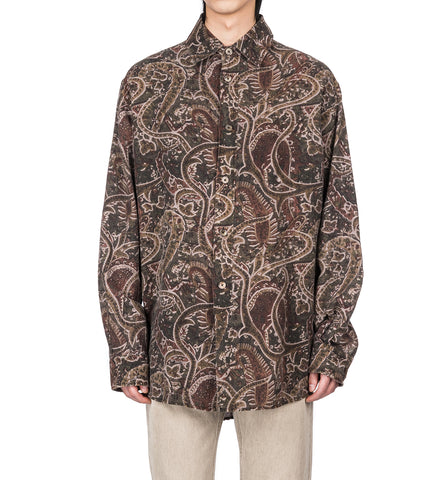 VAST SHIRT OVERDYED SNAKE PAISLEY PRINT