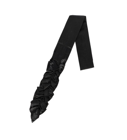 GATHERED TIE BLACK INK CHINTZED MUSSOLA