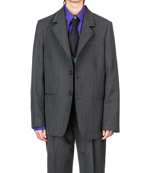 UNCONSTRUCTED CEREMONY BLAZER SHARK PINSTRIPE HERRINGBONE