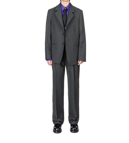 UNCONSTRUCTED CEREMONY BLAZER SHARK PINSTRIPE HERRINGBONE