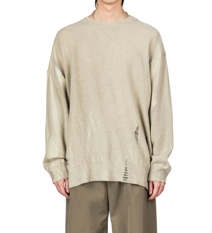 SLANT KNIT MOSS SPRAY DYE CHERUB WOOL