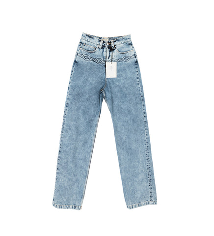 CABLE CORDED JEANS WASHED BLUE