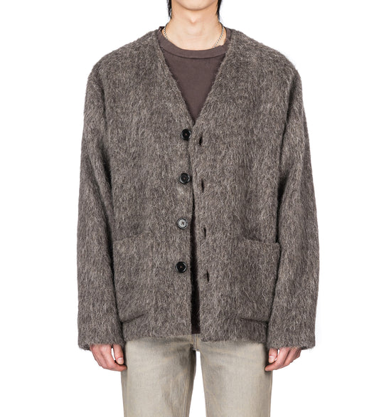CARDIGAN MOLE GREY HAIRY WOOL