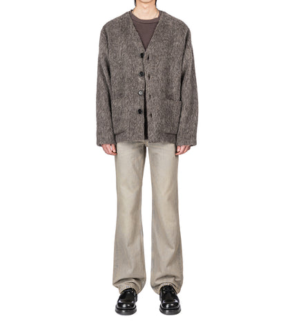 CARDIGAN MOLE GREY HAIRY WOOL