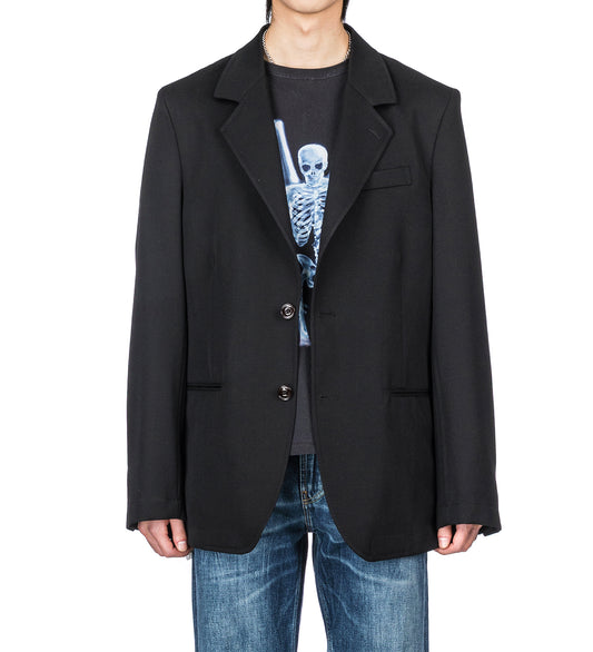 UNCONSTRUCTED CEREMONY BLAZER COARSE BLACK GABARDINE