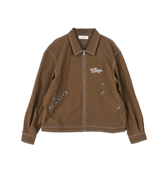 NYLON RUNNING JACKET BROWN