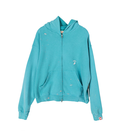 WESTERN ATHLETIC ZIP UP HOODIE TURQUOISE