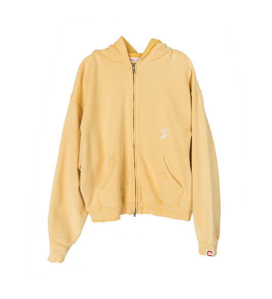 WESTERN ATHLETIC ZIP UP HOODIE SUN YELLOW