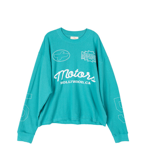 MESH MOTORS LONG SLEEVE TURQUOISE