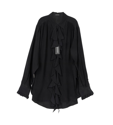 TEUNIS RUFFLE SHIRT BLACK