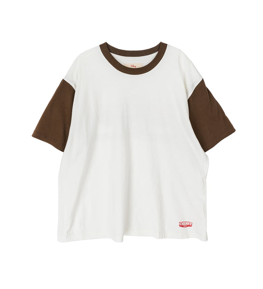 SAFARI BOXY RINGER TEE CHOCOLATE