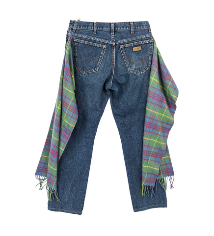 SCARFJEANS TARTAN/BLUE #1