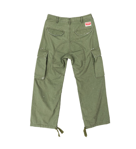 WIDE LEG CARGO PANTS ARMY GREEN
