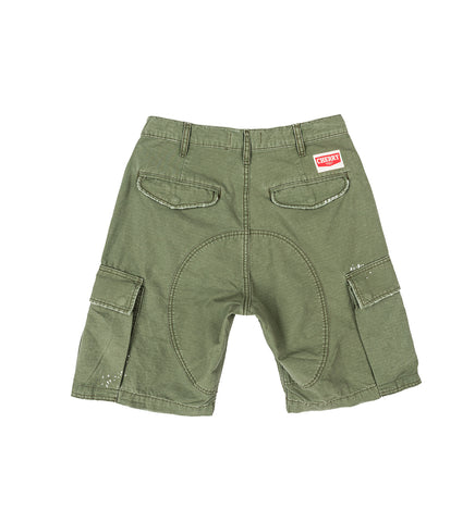 WIDE LEG CARGO SHORTS ARMY GREEN