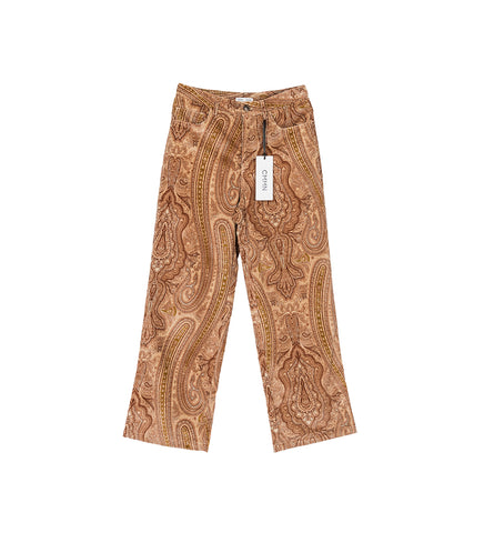 CMMN SWDN JACKSON WIDE BOOTCUT TROUSER PINK PAISLEY