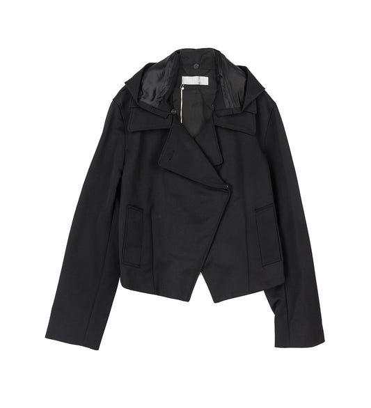 VEILED JACKET ONYX BLACK TECH SATEEN