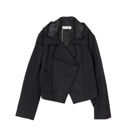 VEILED JACKET ONYX BLACK TECH SATEEN
