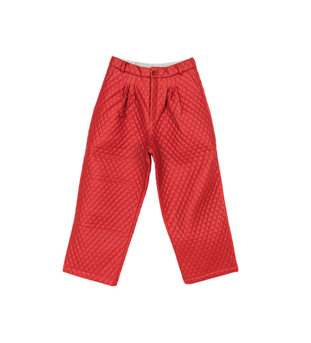 ULTRA WIDE PLEATED B PANTS RED