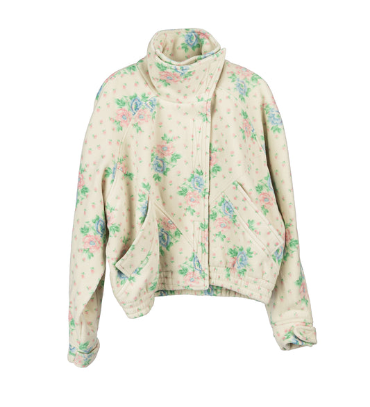 FLORAL SHORT VELCRO COAT CREAM