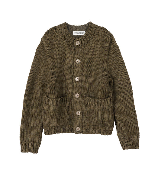 OVER CARDIGAN OLIVE MEGA ALPACA WOOL