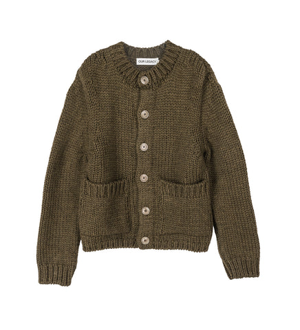 OVER CARDIGAN OLIVE MEGA ALPACA WOOL