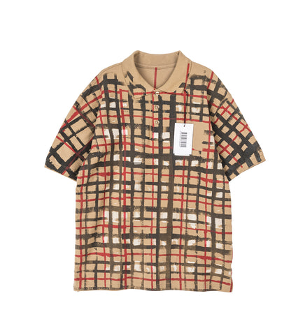 SPRAYED CHECK POLO BEIGE