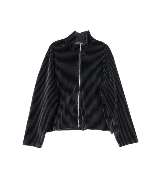 SHRUNKEN FULLZIP POLO PHANTOM STRIPE VELOUR