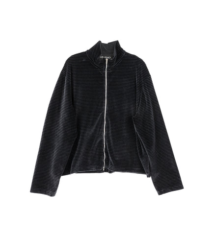 SHRUNKEN FULLZIP POLO PHANTOM STRIPE VELOUR