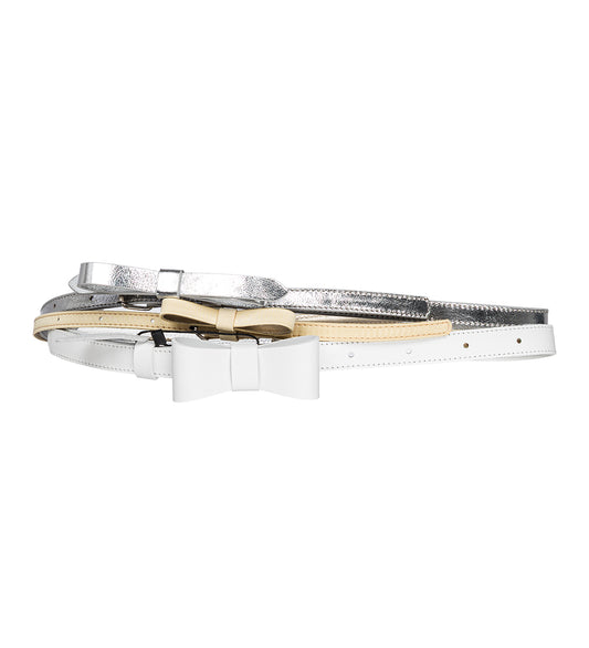 TRIPLE BELT WHITE/SILVER/YELLOW