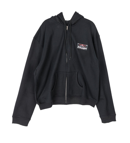 ZIP-UP HOODIE WITH TAG BLACK