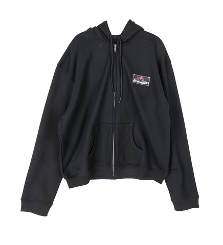 ZIP-UP HOODIE WITH TAG BLACK