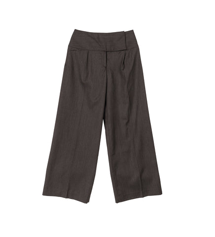 GIRDLE TROUSER HAVANA BROWN CHAIN WOOL