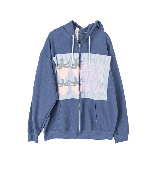 FRESH MULTI BERRY PATCH ZIP HOODIE NAVY