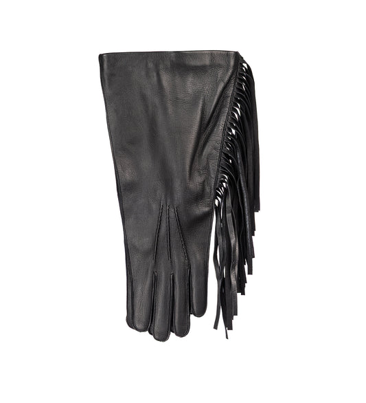 ODIN GLOVES WITH FRINGES BLACK