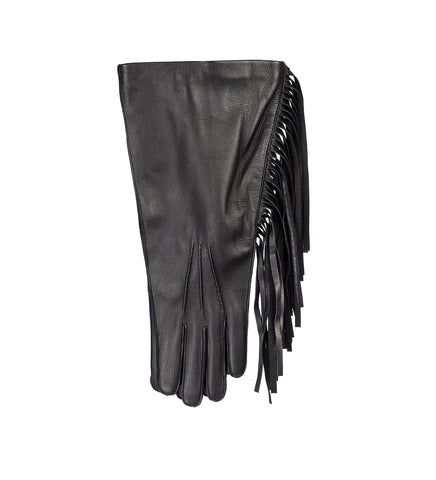 ODIN GLOVES WITH FRINGES BLACK
