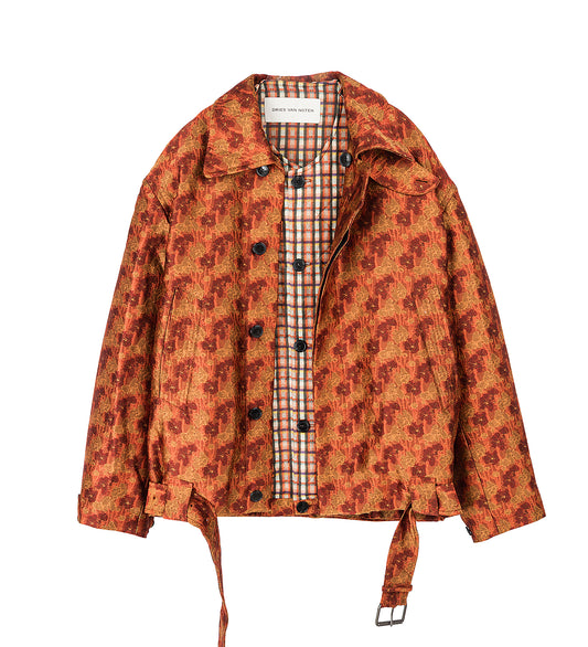 VARRICK FLORAL JACQUARD SET JACKET ORANGE