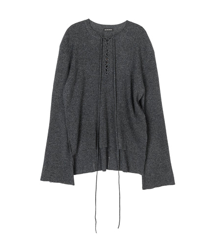 DEDER LACEP UP SERAFINO SWEATER STEEL