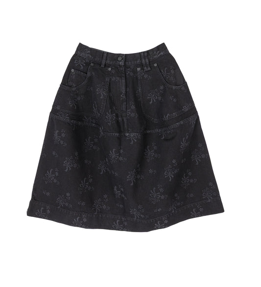 UTILITY HIP BUSTLE SKIRT BLACK