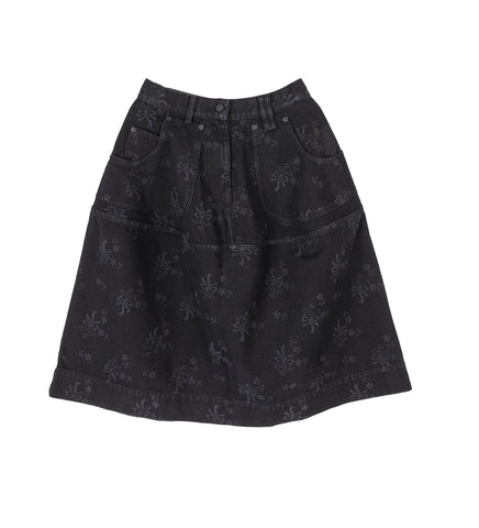 UTILITY HIP BUSTLE SKIRT BLACK