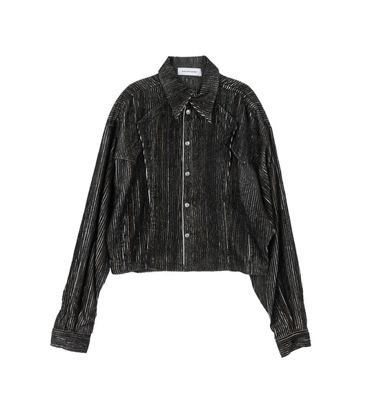 KRANER CROPPED SHIRT MELANGE BLACK