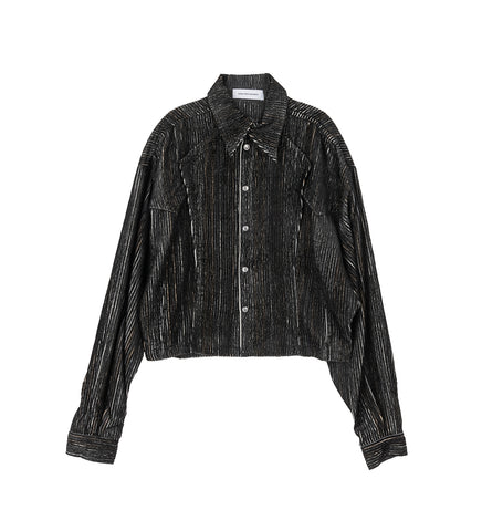 KRANER CROPPED SHIRT MELANGE BLACK