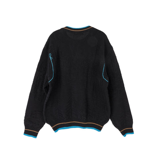 FITZ KNIT JUMPER RUSSET BLACK