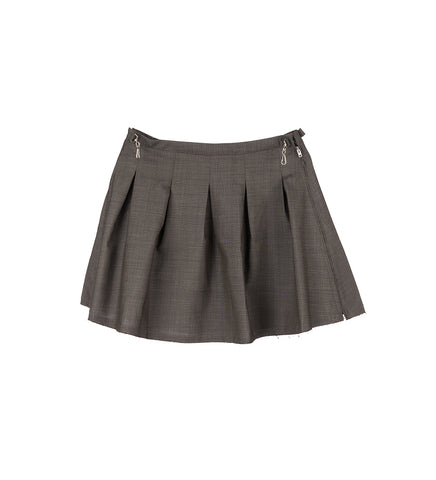 OBJECT SKIRT GREY ATOM CHECK WOOL