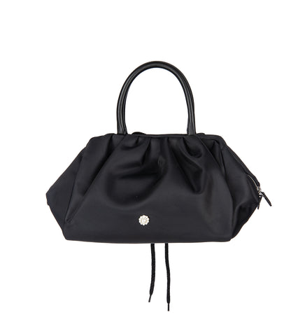 GATHERED TOP HANDLE BAG BLACK/BLACK/JET