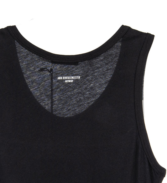 MEXI WRINKLED CROPPED TANK TOP BLACK