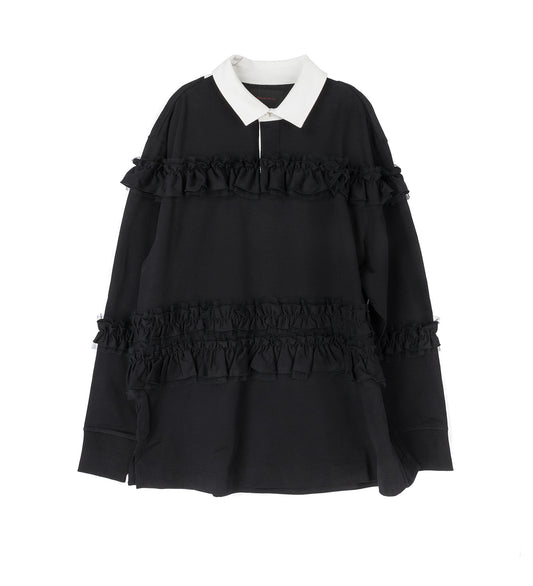 RUFFLE RUGBY SHIRT BLACK
